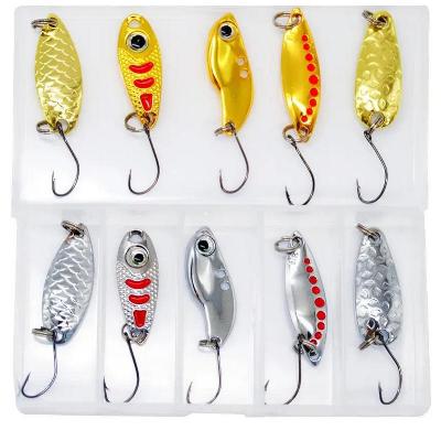 10 pc casting fishing spoon lures single hook